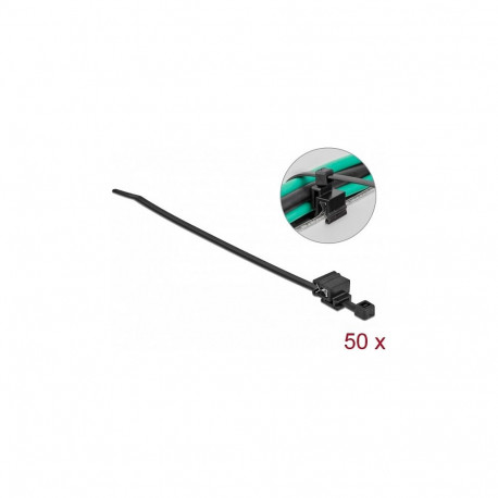 "Kabelbinder mit Befestigungsclip L 200 x B 4,8 mm schwarz 50 Stück"