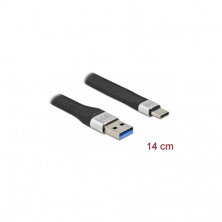 "Delock USB 5 Gbps FPC Flachbandkabel USB Typ-A zu USB Type-C™ 14 cm PD 3 A"
