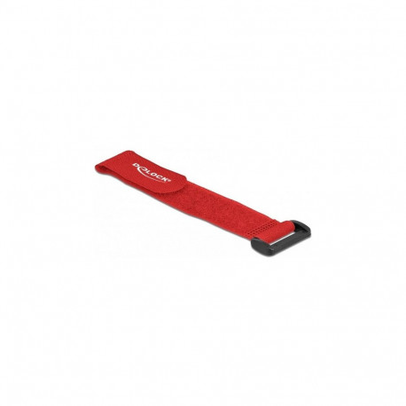 "Delock Klett-Kabelbinder mit Schlaufe L 190 x B 25 mm rot 5 Stück"