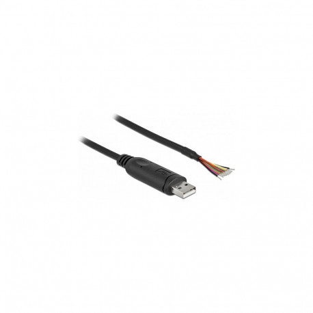 Adapterkaabel USB 2.0 Type-A jadaliidesele RS-232, 9 avatud kaabliotsa ja varjestusega, 0,5m