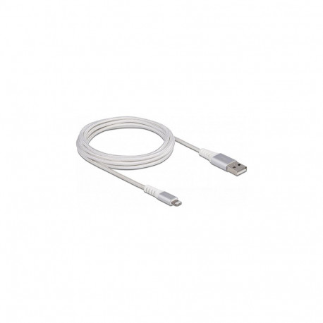 "USB Daten- und Ladekabel für iPhone™, iPad™, iPod™ DuPont™ Kevlar® weiß 3 m"