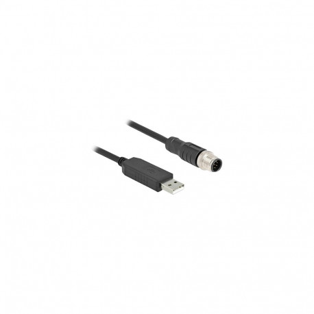 "Delock M12 Serielles Anschlusskabel mit FTDI Chipsatz, USB 2.0 Typ-A Stecker zu M12 RS-232 Stecker 