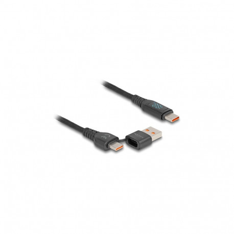 Delock USB 2.0 andme- ja kiirlaadimiskaabel USB Type-C™ + USB Typ-A pistik USB Type-C™ pistikule PD 