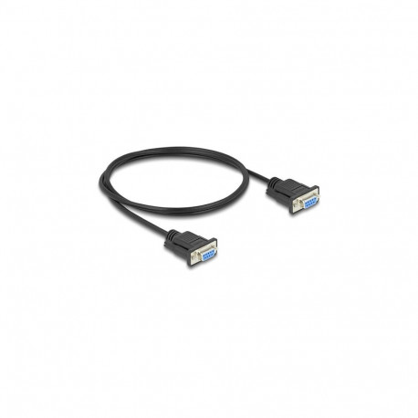 Delock RS-232 jadakaabel D-Sub9 pesa-pesa kitsa pistikukorpusega 1 m