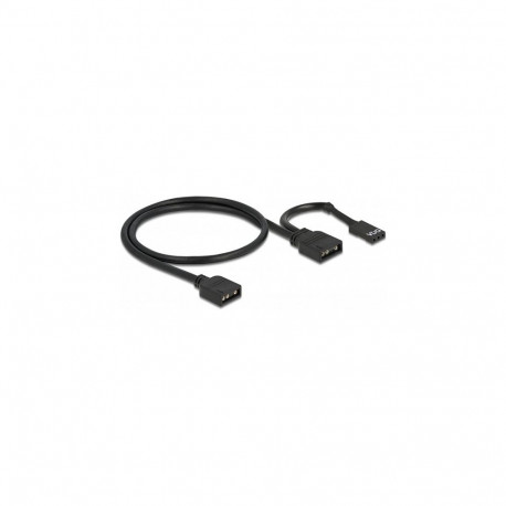 Delock RGB ühenduskaabel 3-pin 5 V RGB / ARGB LED-valgustusele 2 x 3-pin pesaga 50 cm