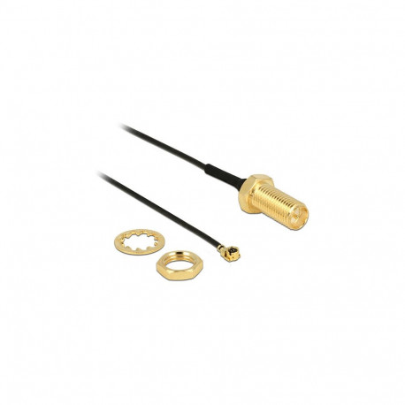 "Delock Antennenkabel RP-SMA Buchse zum Einbau zu I-PEX Inc., MHF® I Stecker 1.13 10,0 cm Gewindelän
