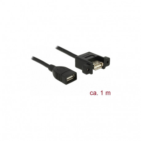 Delock USB 2.0 tüüp-A pesa - tüüp-A pesa paigaldatav kaabel 1 m