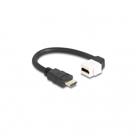"Keystone Modul Kabel HDMI Stecker zu Buchse 90° gewinkelt 8K 60 Hz 20 cm schwarz"
