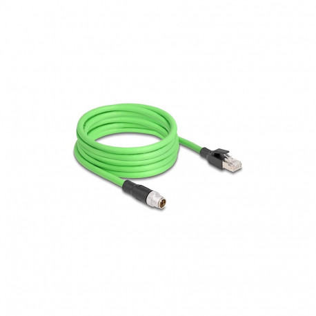 "Delock M12 Kabel X-kodiert 8 Pin Stecker zu RJ45 Stecker PUR (TPU) 5 m"
