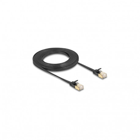 "Delock RJ45 Netzwerkkabel Cat.6A Stecker zu Stecker mit robuster Rastnase und Cat.7 Rohflachbandkab