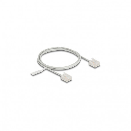 "Delock RJ45 Netzwerkkabel Cat.6 UTP Ultra Slim 1 m grau mit kurzen Steckern"