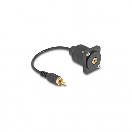 "D-Typ Kabel Cinch Stecker zu Buchse schwarz 20 cm"