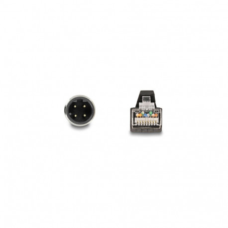 "Delock M12 Kabel D-kodiert 4 Pin Stecker zu RJ45 Stecker PUR (TPU) 1 m"