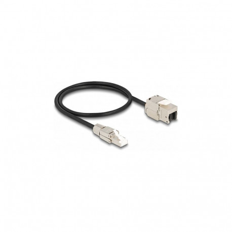 Delock RJ45 kohapeal monteeritav pistik Keystone moodul RJ45 pesa kaabel Cat.6A 50 cm