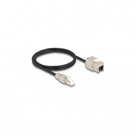 Delock RJ45 kohapeal monteeritav pistik Keystone moodul RJ45 pesaga kaabel Cat.6A 1 m