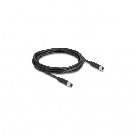 "Delock M8 A-kodiert 3 Pin Kabel Stecker zu Buchse PUR (TPU) 3 m"