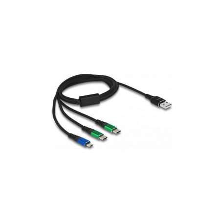 Delock 3-ühes USB laadimiskaabel tüüp-A - Micro USB / 2 x USB Type-C™ 1 m