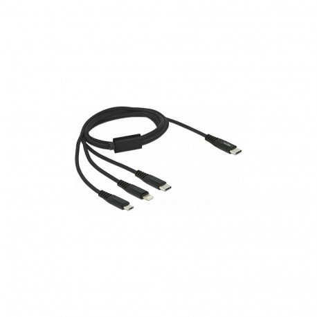 Delock 3-ühes USB laadimiskaabel USB Type-C™ - Lightning™ / Micro USB / USB Type-C™ 1 m