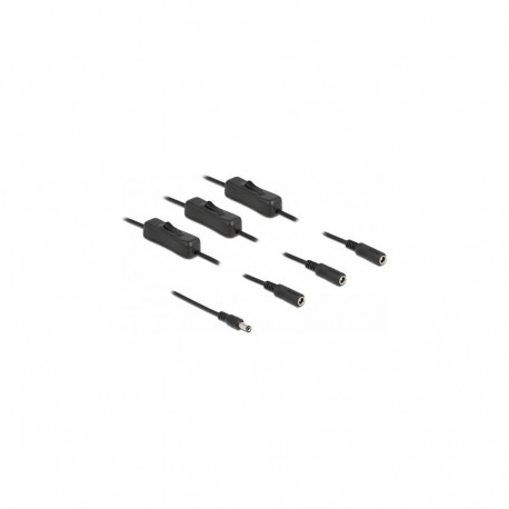 "Kabel DC 5,5 x 2,1 mm Stecker zu 3 x DC Buchse mit Schalter 1 m"
