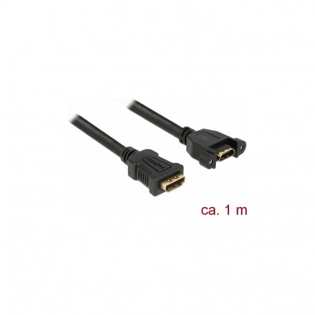 "Delock Kabel HDMI-A Buchse > HDMI-A Buchse zum Einbau 4K 30 Hz 1 m"