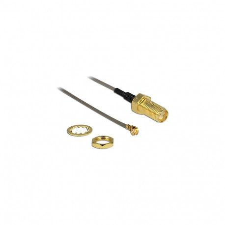 Antennikaabel SMA paneelipesa ja I-PEX Inc. MHF® I pistikuga 1.37, 20cm, keerme pikkus 10mm