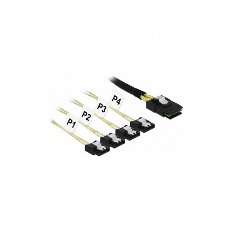 Delock Mini SAS SFF-8087 > 4 x SATA 7 Pin kaabel 1 m metall