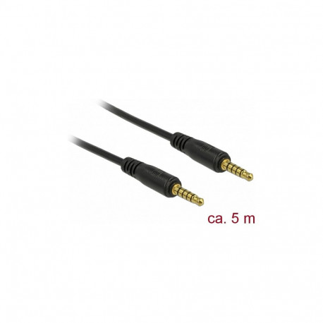 "Klinkenkabel 3,5 mm 5 Pin Stecker zu Stecker 5 m schwarz"