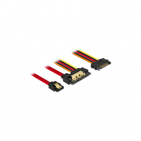 "Delock Kabel SATA 6 Gb/s 7 Pin Buchse + SATA 15 Pin Strom Stecker > SATA 22 Pin Buchse gerade Metal