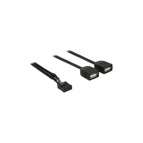 "USB Kabel Pin Header Buchse > 2 x USB 2.0 Typ-A Buchse 40 cm"