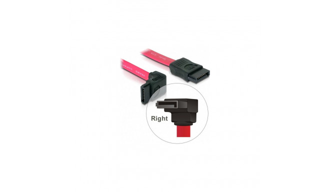 DeLock SATA 0,5m punane 90°