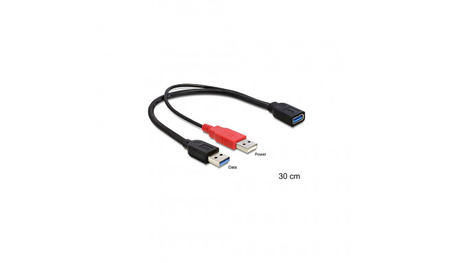 USB 3.0 A (2xSt) => A (Bu) 0,3m