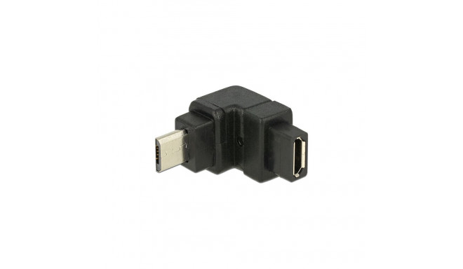 "Adapter USB 2.0 Micro-B Stecker > USB 2.0 Micro-B Buchse gewinkelt oben"