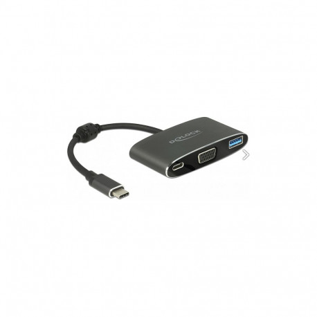 "USB C > Multi Adapter (VGA Buchse + USB Typ-A + USB Type-C™ PD) Delock"