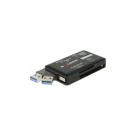 "CardReader DeLock USB3.2 SD/microSD/SDHC/microSDHC/SDXC/microSDXC Black"