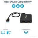 StarTech.com adapter USB3.0 (ST) > 2x DisplayPort (BU) 4K 60Hz 30cm must