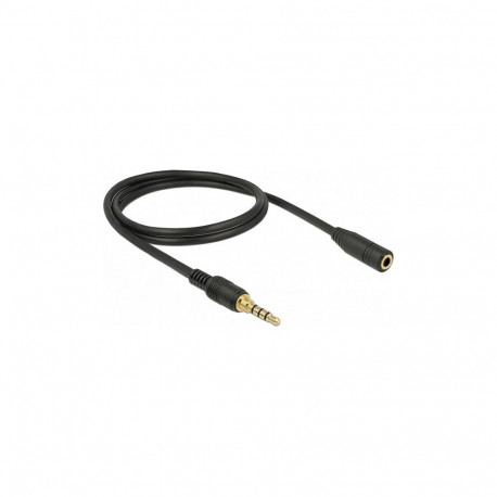 "Klinkenverlängerungskabel 3,5 mm 4 Pin Stecker zu Buchse 1 m schwarz"