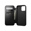 Nomad modernne must Horween nahast kaantega ümbris iPhone 17 Pro Max