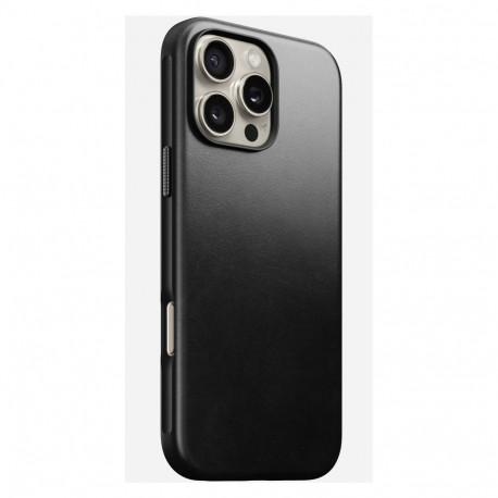 "Nomad Modern Leather Case iPhone 16 Pro Max Black Horween"