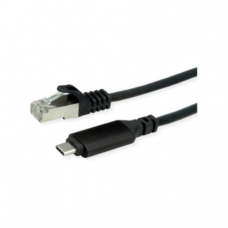 "ROLINE USB 3.2 Gen 2 Typ C zu Gigabit Ethernet Konverterkabel schwarz 2m"