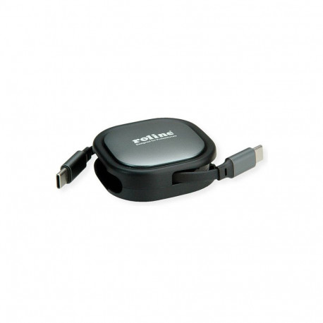 "ROLINE USB 2.0 Aufrollbares Kabel C-C ST/ST schwarz 1.2m"