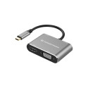 Conceptronic 4-1 dokkimisjaam USB-C->HDMI.USB3.0.VGA.100WPD 15cm hall