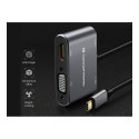 Conceptronic 4-1 dokkimisjaam USB-C->HDMI.USB3.0.VGA.100WPD 15cm hall