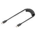 "DIGITUS Ladekabel USB-C->USB-C Spiralkabel 1m schwarz"