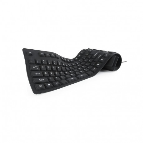 Gembird KEYBOARD FLEXIBLE USB ENG/BLACK KB-109F-B