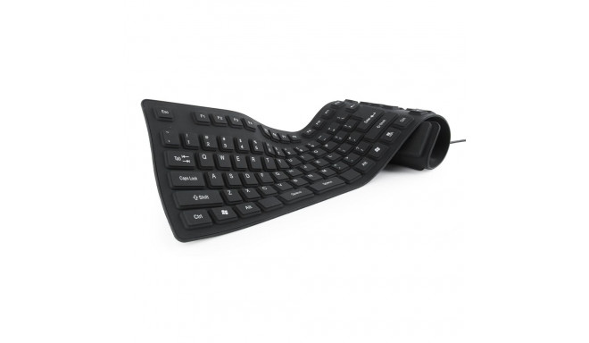 KEYBOARD FLEXIBLE USB ENG/BLACK KB-109F-B GEMBIRD