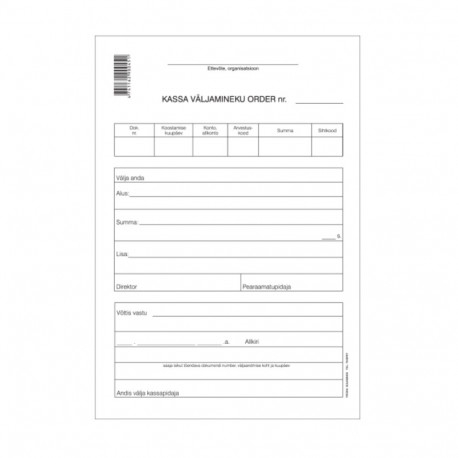 Form A5 cash withdrawal order 100 pages long