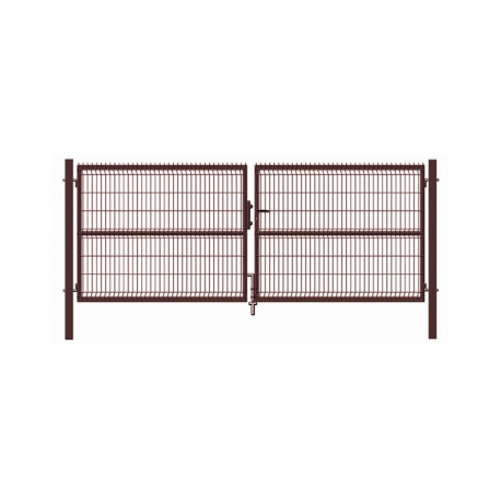 BROWN GATE WITH PANEL INFIL 400X153CM