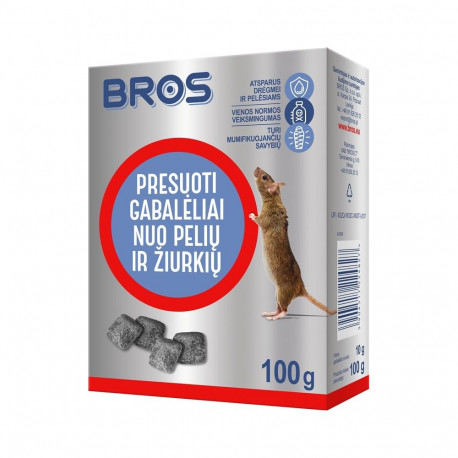 BROS hiirte ja rottide vahaplokk 100G 054F LT