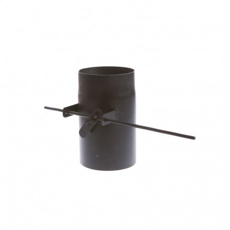 FLUE D160/2MM 0.25M BLACK WTH FLAP