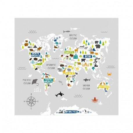 PHOTOMURAL 119600 KIDS WORLD MAP